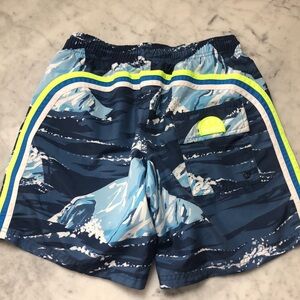 SUNDEK Blue and Yellow Patterned Swim Shorts size 30
